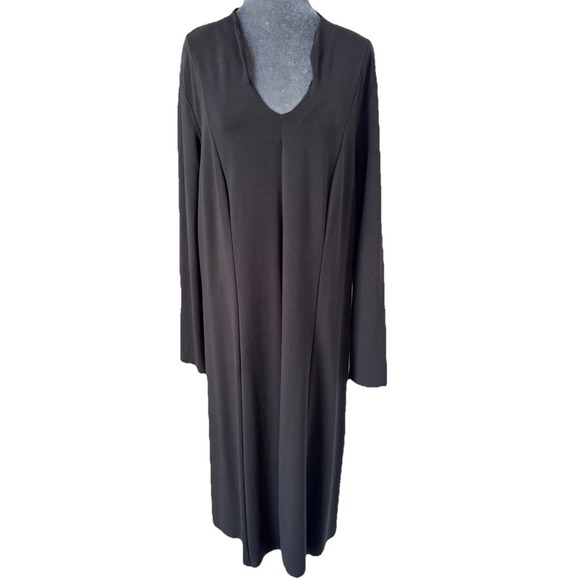 J Jill Wearever Black Jersey Dress 2X Lagenlook Classic Minimalist Modest $119 - Picture 8 of 16